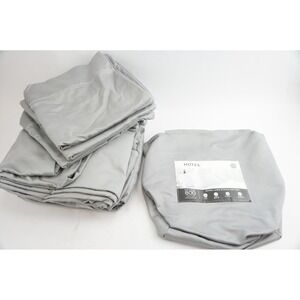 NOB Hotel Signature Sateen 800 Thread Count Cotton 6-Piece Sheet Set King Gray